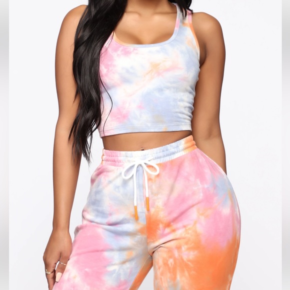 Fashion Nova Baby Girl Crop Tank Lounge Set - Multi Color Size XS - Picture 2 of 9